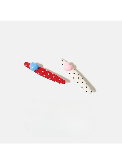 Beau - Valentines Day Polka Dot Heart Hair Clip