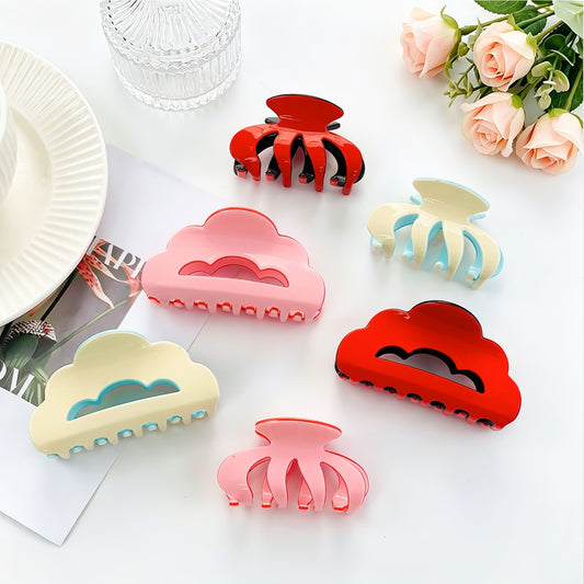 Beau - Glossy Geometric Openwork Claw Clip