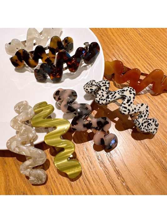 Beau - Geometric Wave Acetate Fiber French Barrette