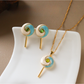 Earedge - Round Candy Design Oil Drip Stud Earrings