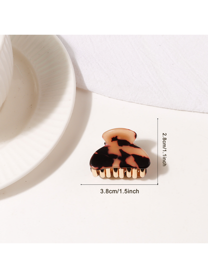 Beau - Mini Textured PVC Vintage Style Claw Clip