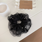 Gifty - Mesh Ruffle Beaded Detail Hair Scrunchie