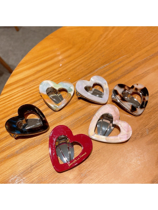 Beau - Beautiful Heart Shaped Acetate Hair Clip