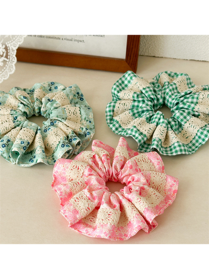 Gifty - Lace Trim Floral High Elasticity Scrunchie