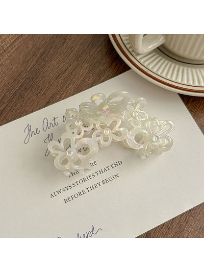 Beau - Openwork Flower Acetate Hair Claw Clip