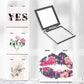Mirroray - Decorative Floral Print Portable Makeup Mirror