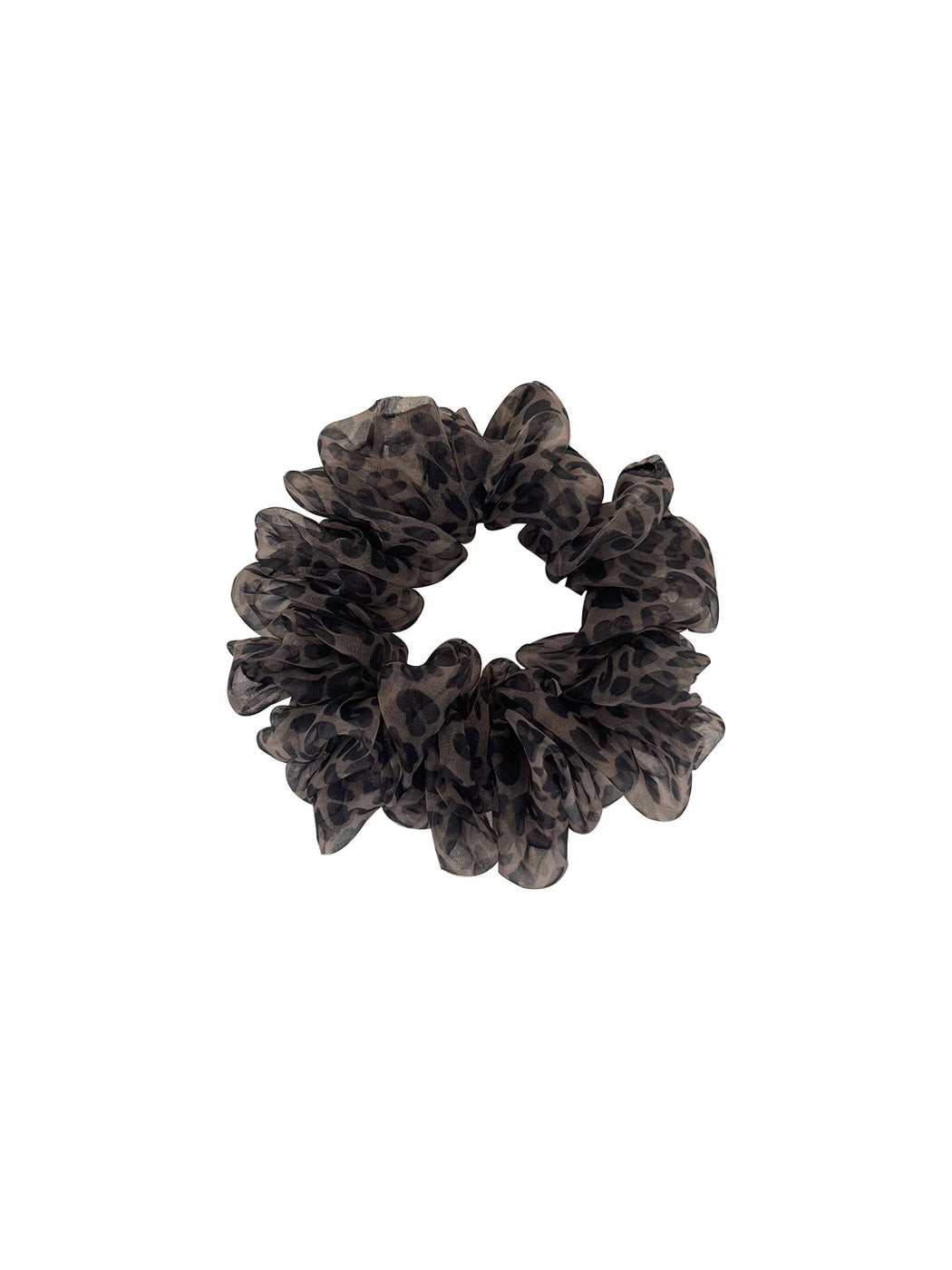 Gifty - Leopard Print Mesh Round Detail Hair Tie
