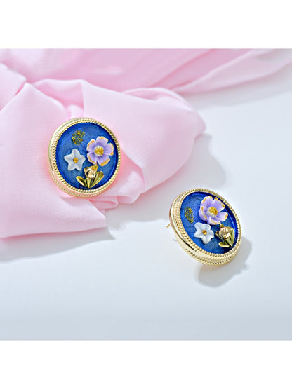 Earedge - Parisian Thin-Wash Floral Stud Earrings