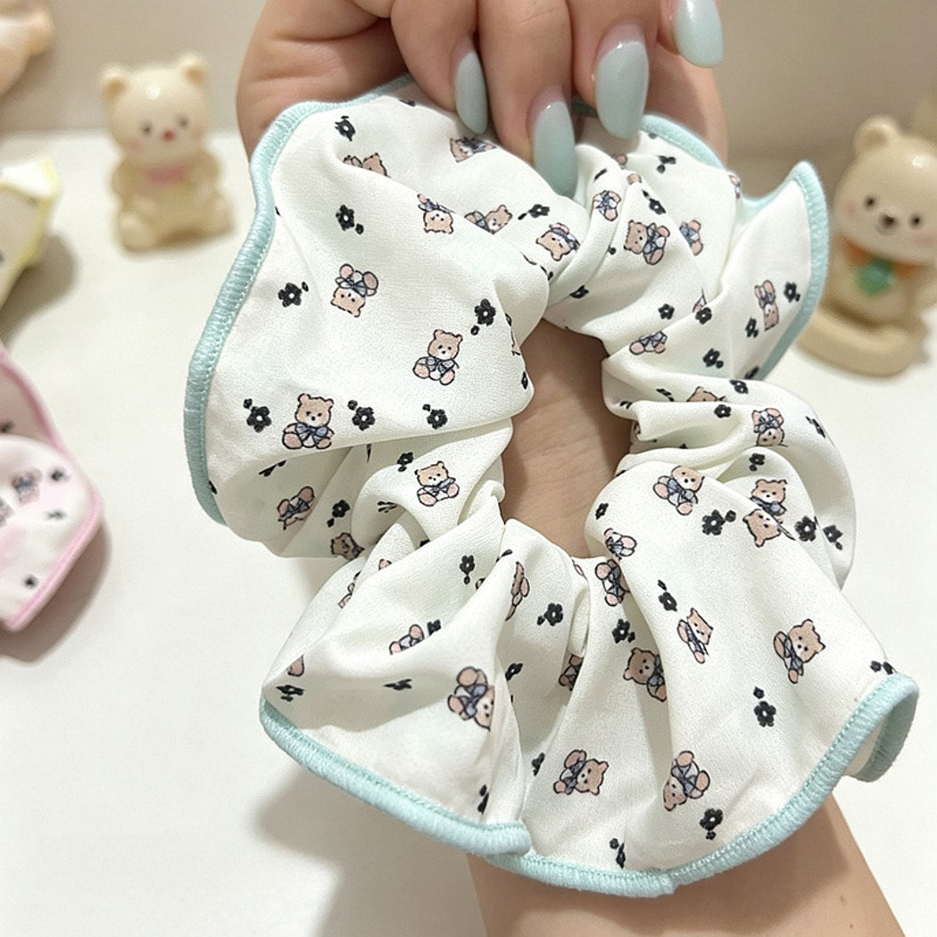 Gifty - High Elastic Bear Print Fabric Scrunchie