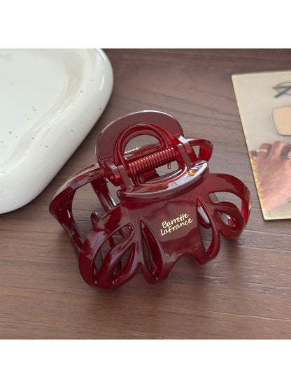 Beau - Glossy Oval Cutout Pumpkin Claw Clip