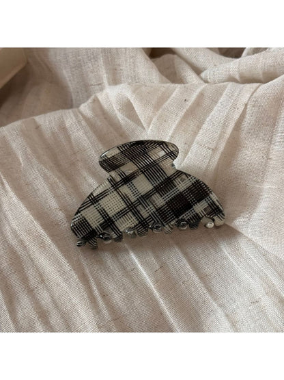 Beau - Black Striped Hair Claw Clip