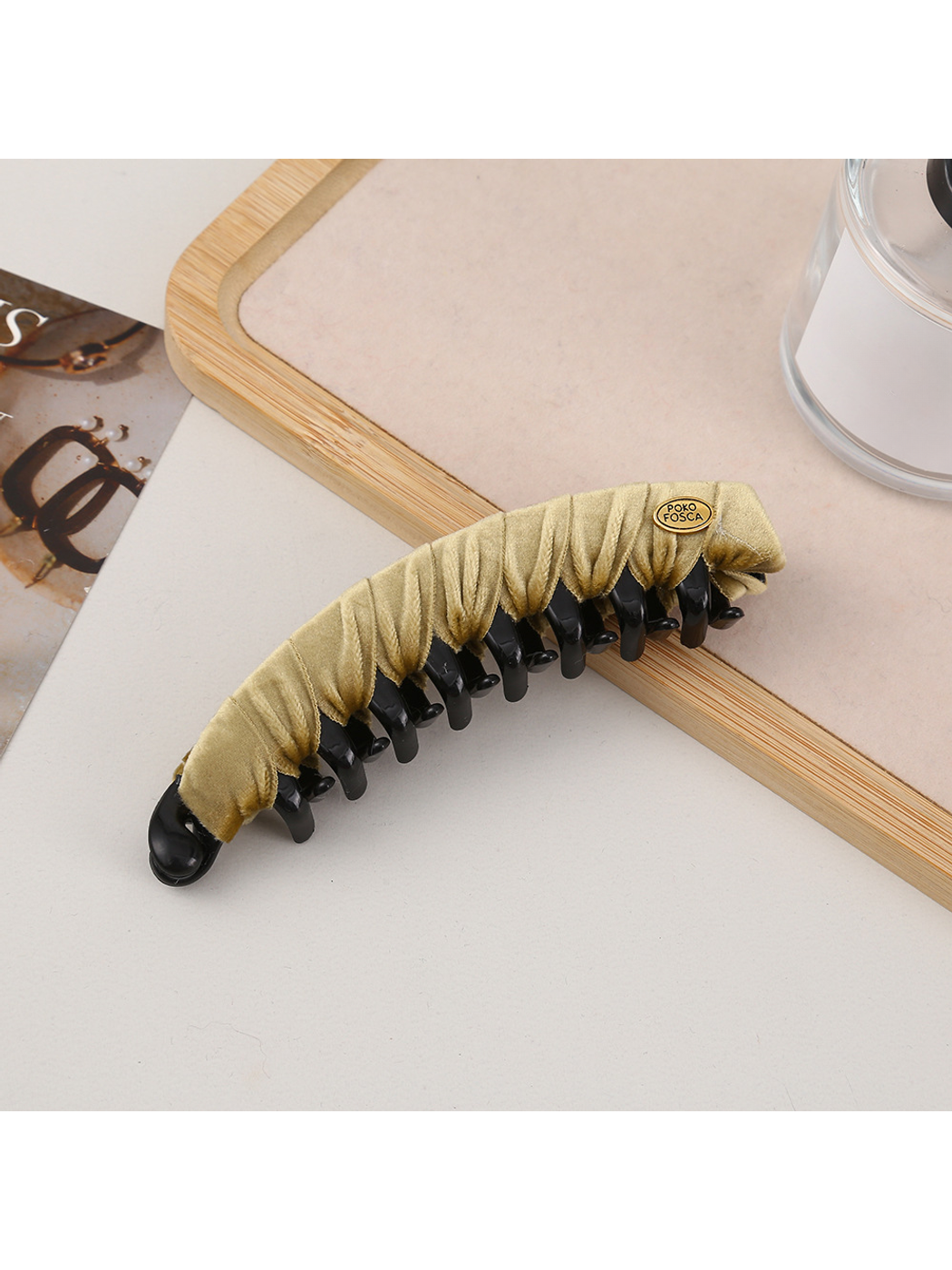 Beau - Curved Velvet Wrapped Hair Clip