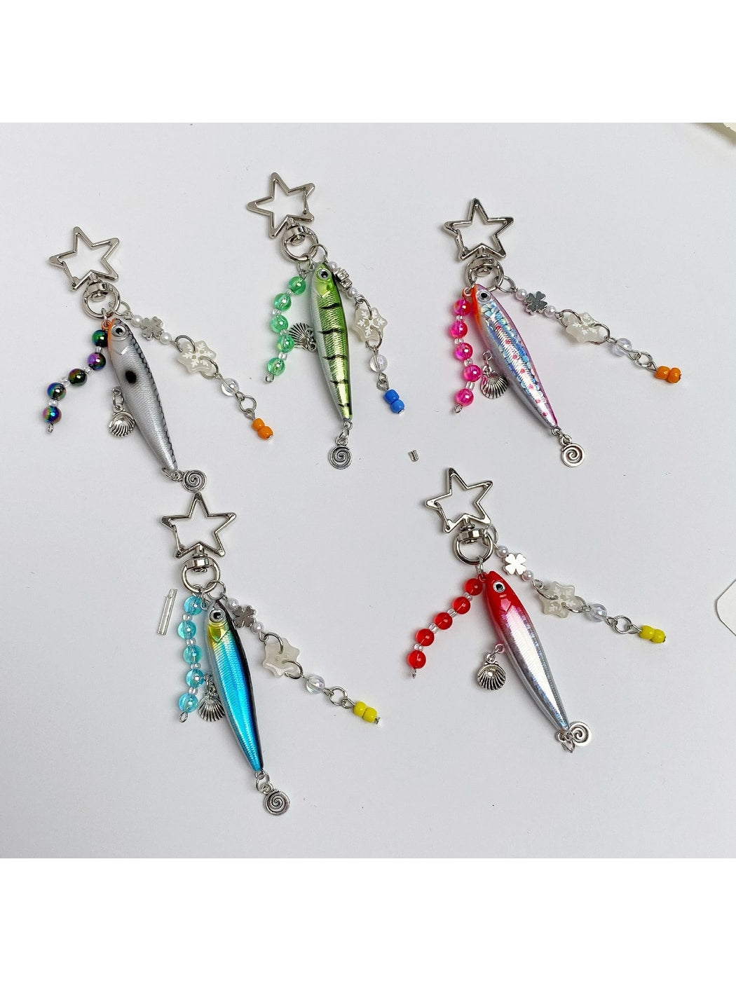 Keypus - Beaded Look Fish Keychain Bag Charm Keychain