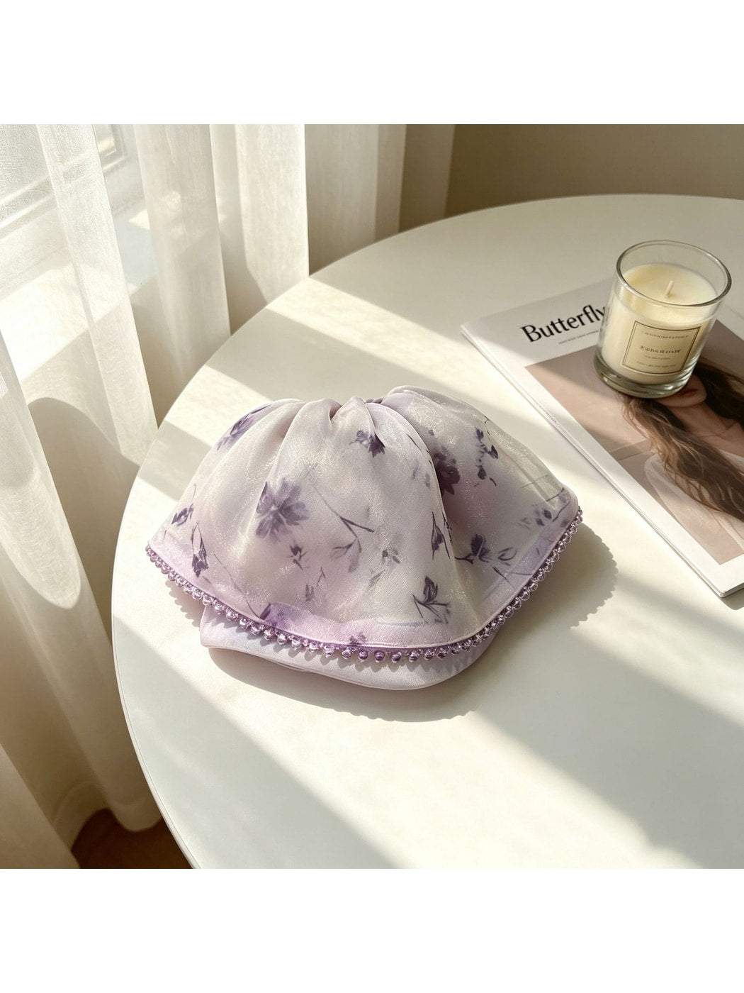 Beau - Soft Floral Skirt Shape Hair Claw Clip