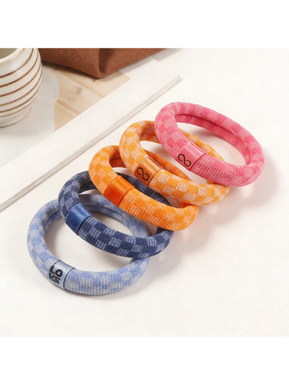 Gifty - Plaid High Elastic Ponytail Hair Tie