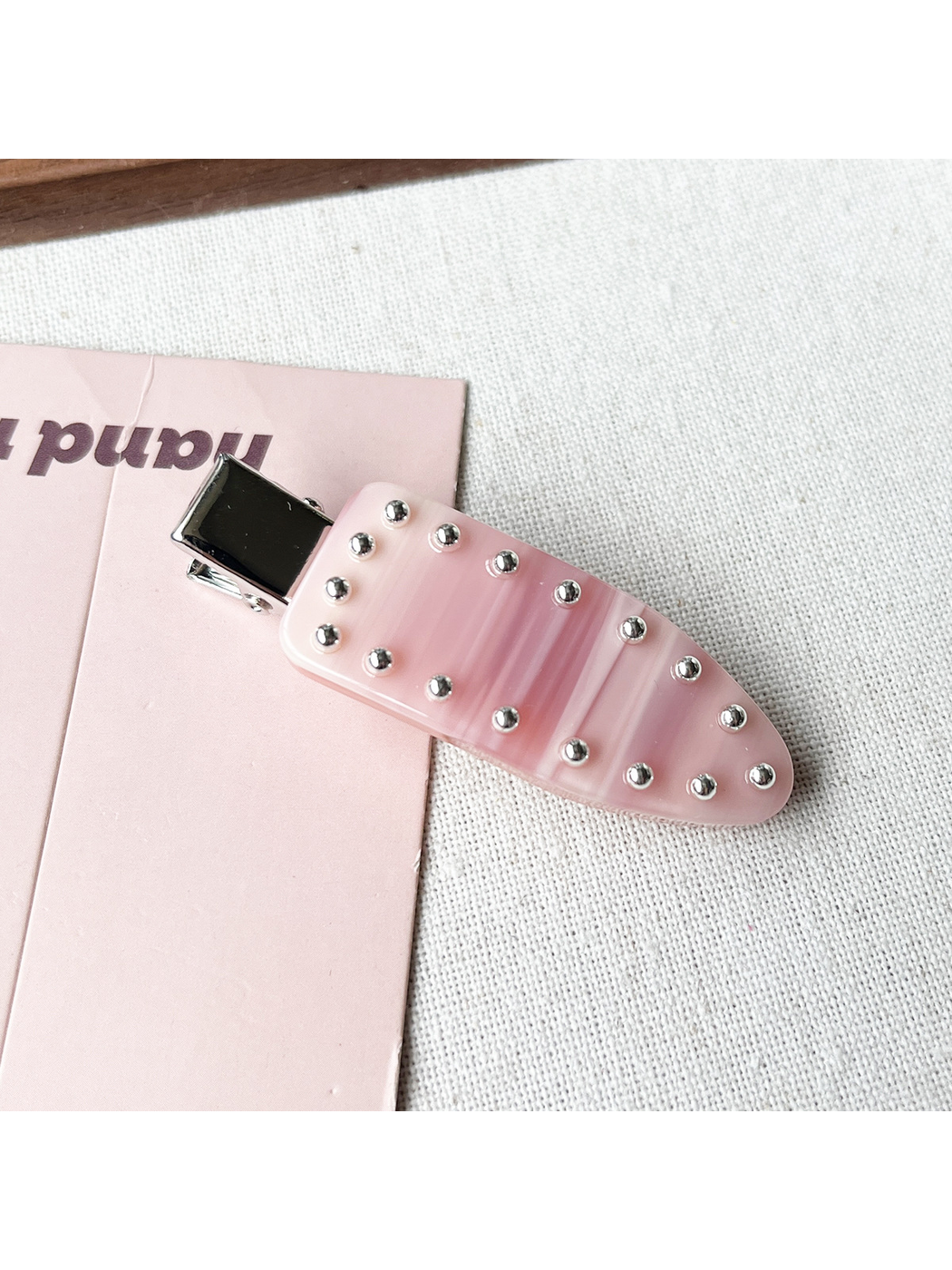 Beau - Geometric Ring Detail Acetate Duckbill Hair Clip