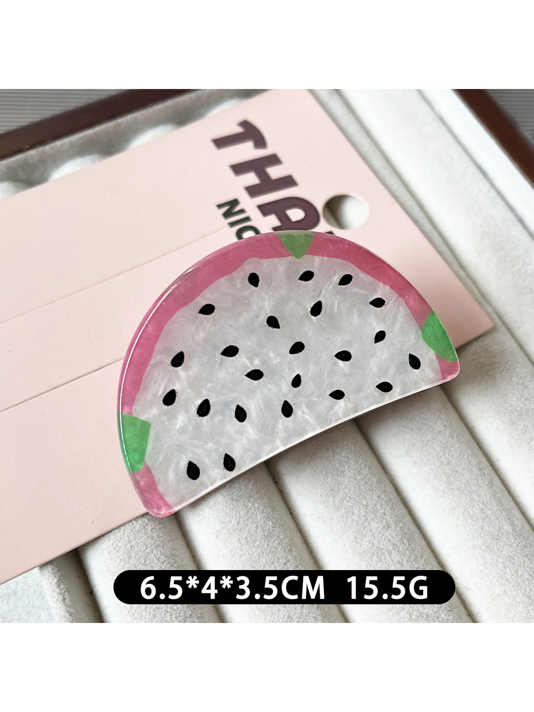 Beau - Geometric Fruit Ring Design PVC Hair Claw Clip