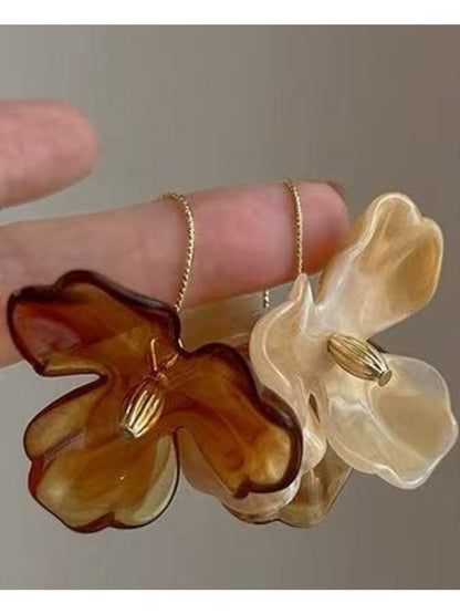 Earedge - Vintage Amber Flower Earrings
