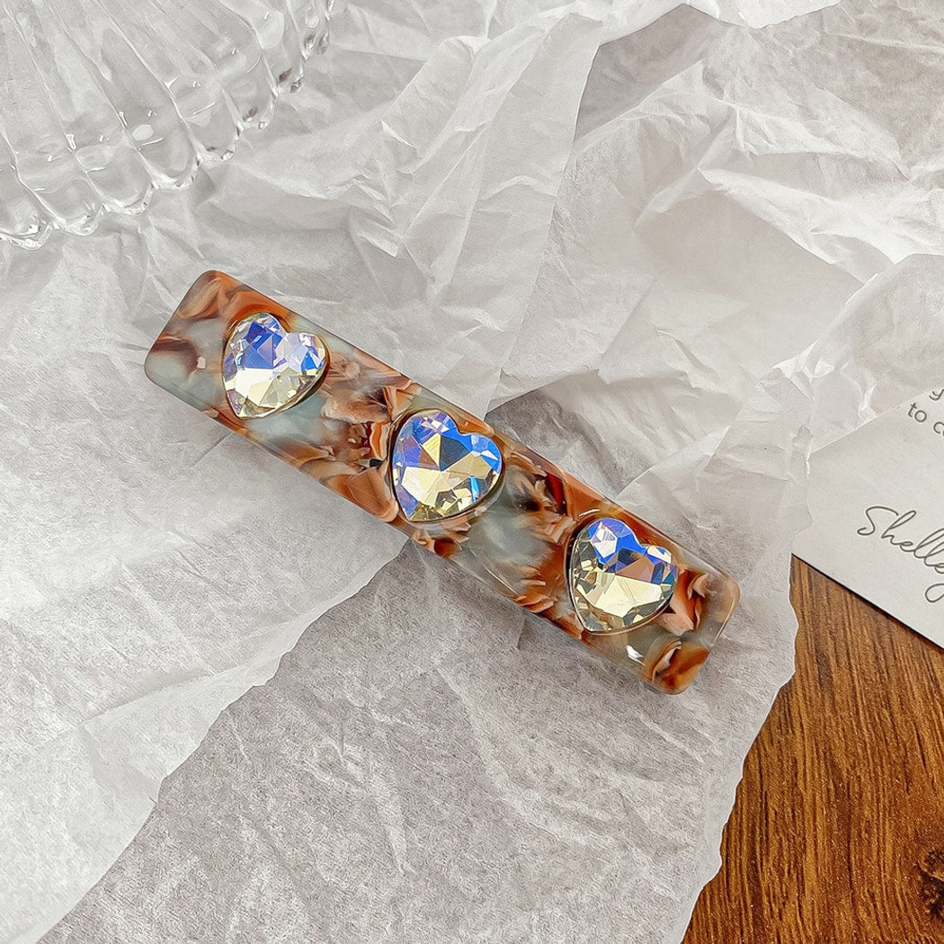 Beau - Vintage Heart Accent Acetate French Barrette