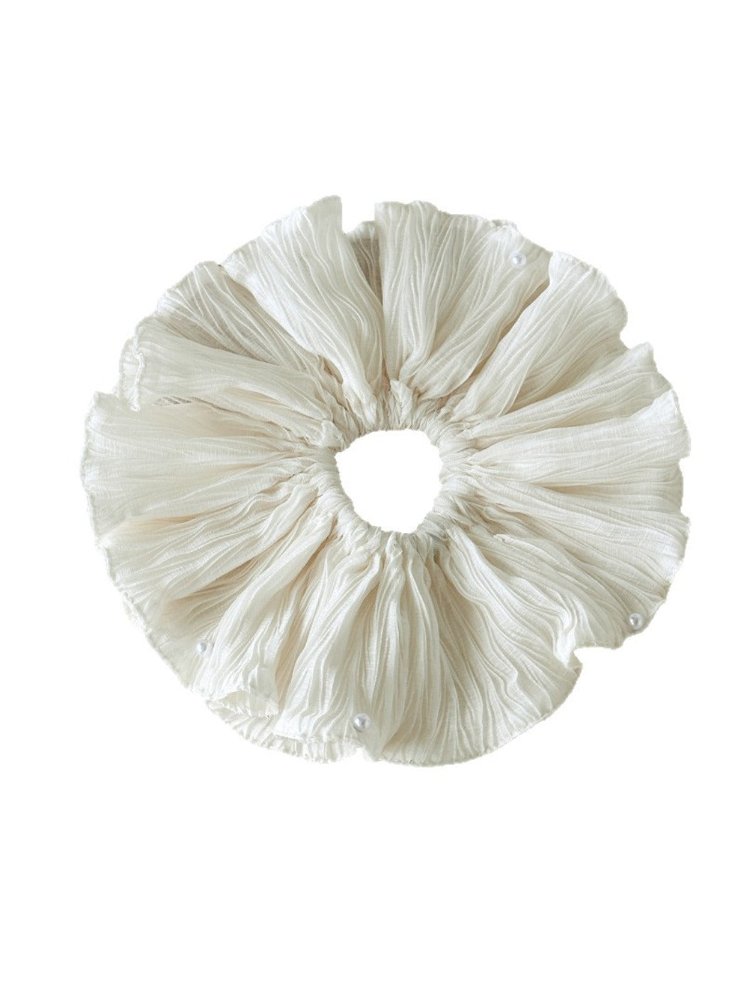 Gifty - White Ruffled Hair Tie