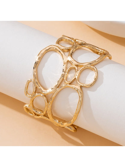 Lovra - Gold Geometric Irregular Open Cuff Bracelet