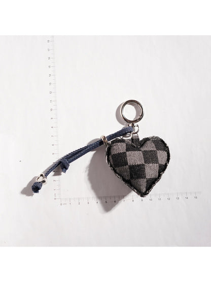 Keypus - Cartoon Denim Heart-shaped Keychain
