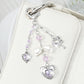 Keypus - Butterfly and Heart Charm Chain Keychain