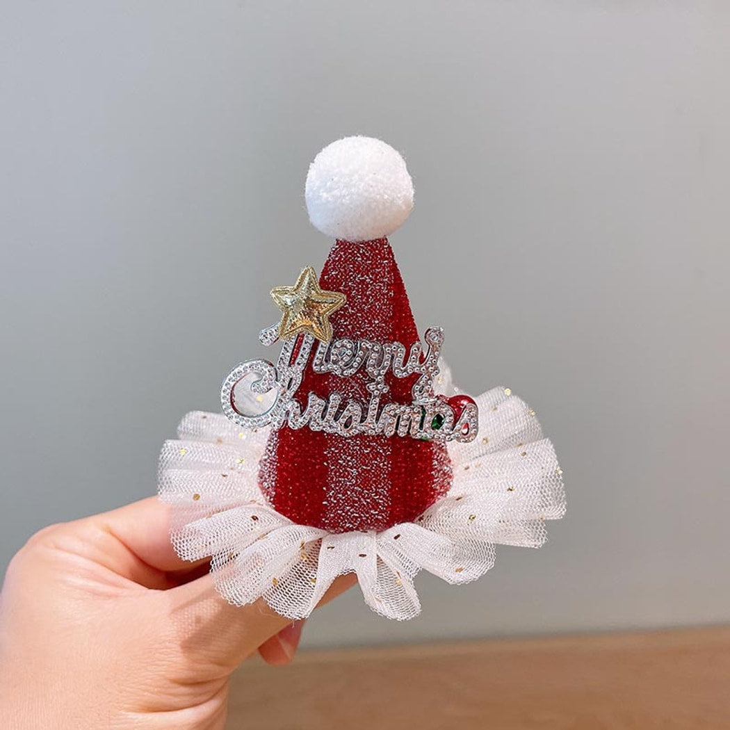 Beau - Christmas Glitter Hat and Bow Hair Accessories