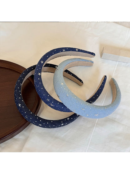 Gifty - Geometric Silver Star Detail Padded Headband