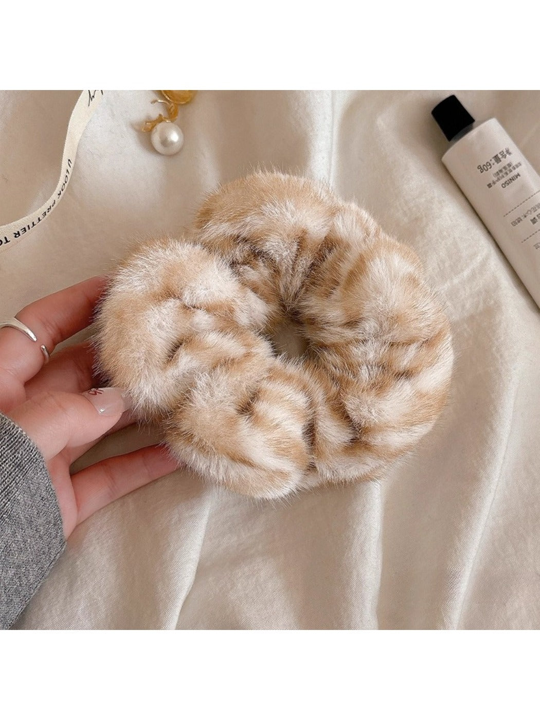 Gifty - Leopard Fluffy Hair Scrunchies Hair Ties