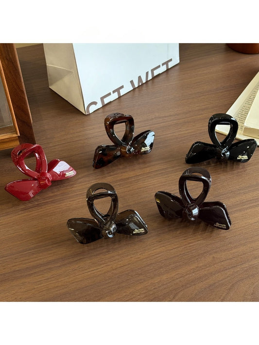 Beau - Bow Shape Glossy Plastic Claw Clip