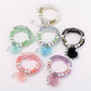 Lovra pompom pendant beaded bracelet with colorful beads and a pink pompom charm