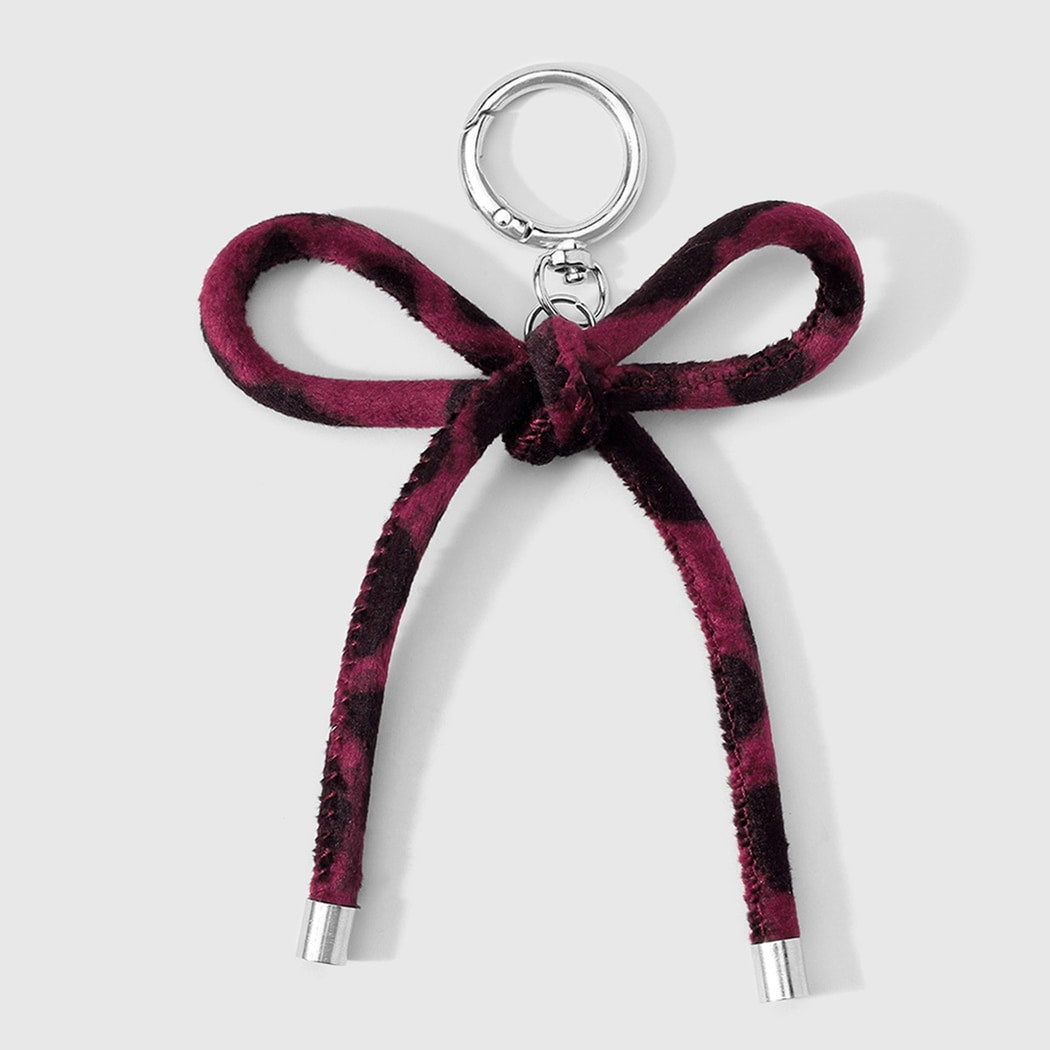 Keypus - Vintage Leopard Print Bow Keychain