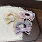 Gifty - Sweet Polka Dot Bow Heart Design Hair Scrunchie