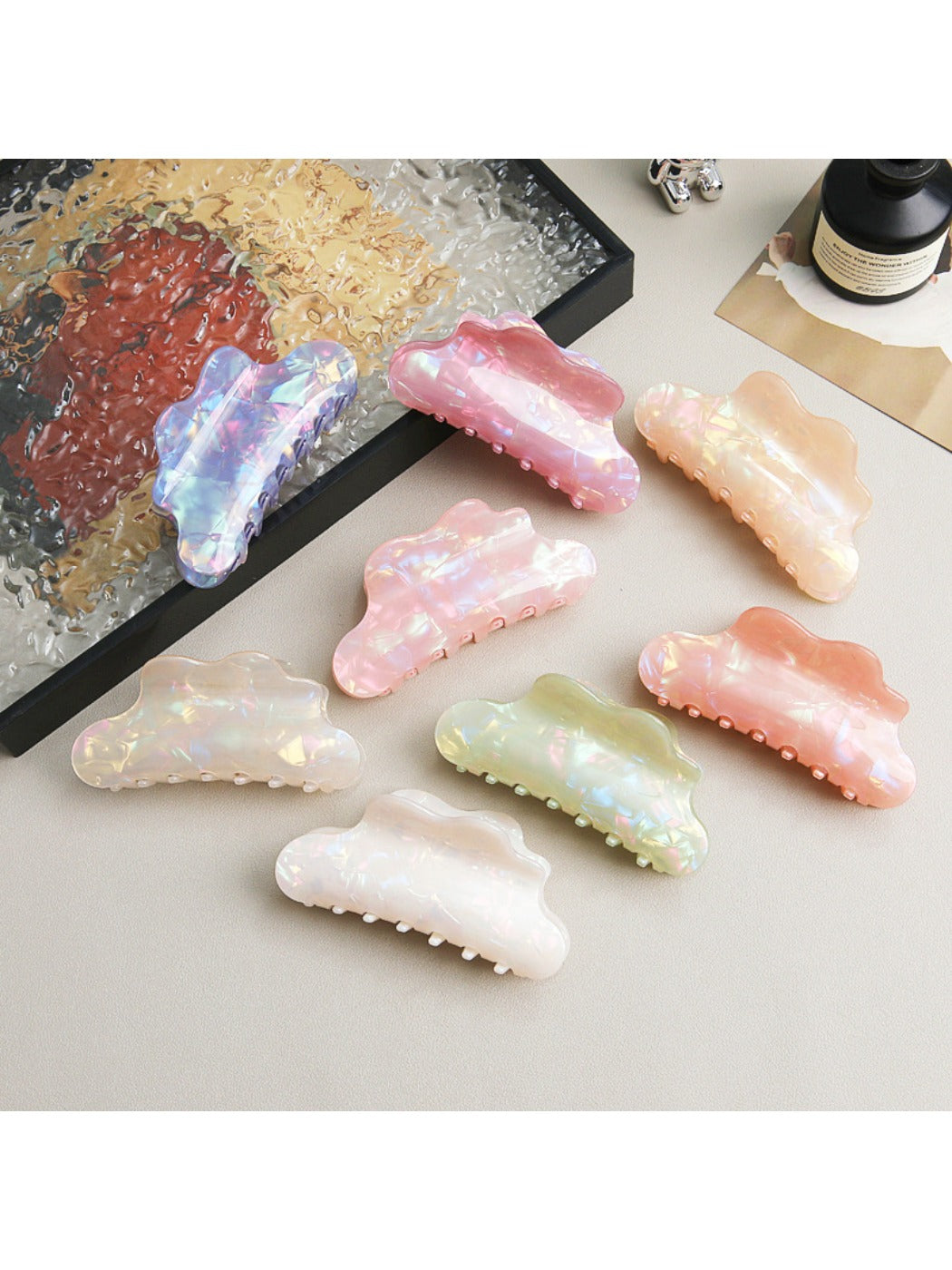 Beau - Colourful Rainbow Cloud Hair Claw Clip