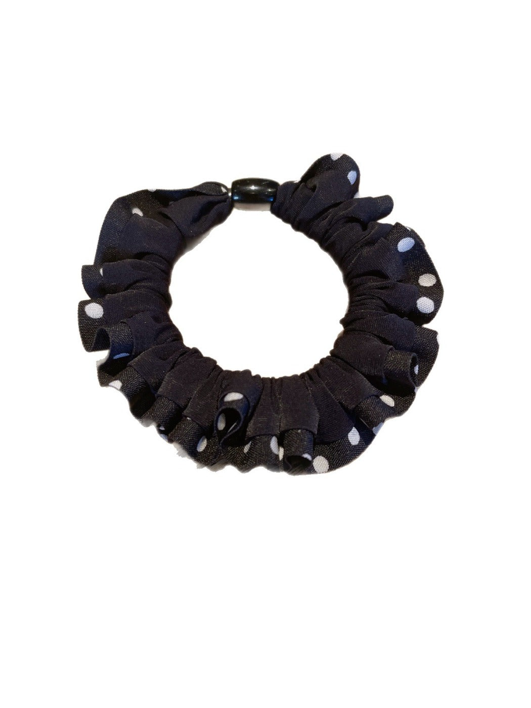 Gifty - Ruffled Polka Dot Scrunchie