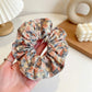 Gifty - Vintage Rose Print Ruched Fabric Scrunchie
