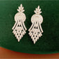 Earedge - Alloy Synthetic Zircon Geometric Leaf Earrings