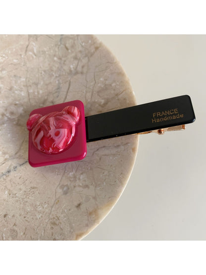 Beau - Square Cute Bear Pattern Hair Clip