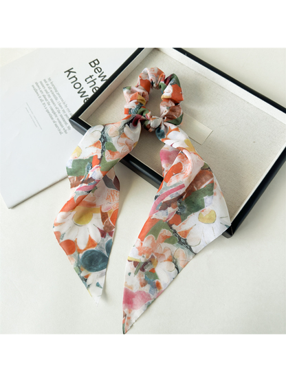 Gifty - Floral Long Tail High Stretch Scrunchie