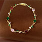 Lovra - Alloy Oval Flower Synthetic Zircon Bracelet