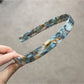Gifty vintage wide textured headband in beige with visible fabric texture