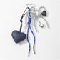 Keypus - Faux Leather Heart and Beaded Bow Charm Keychain