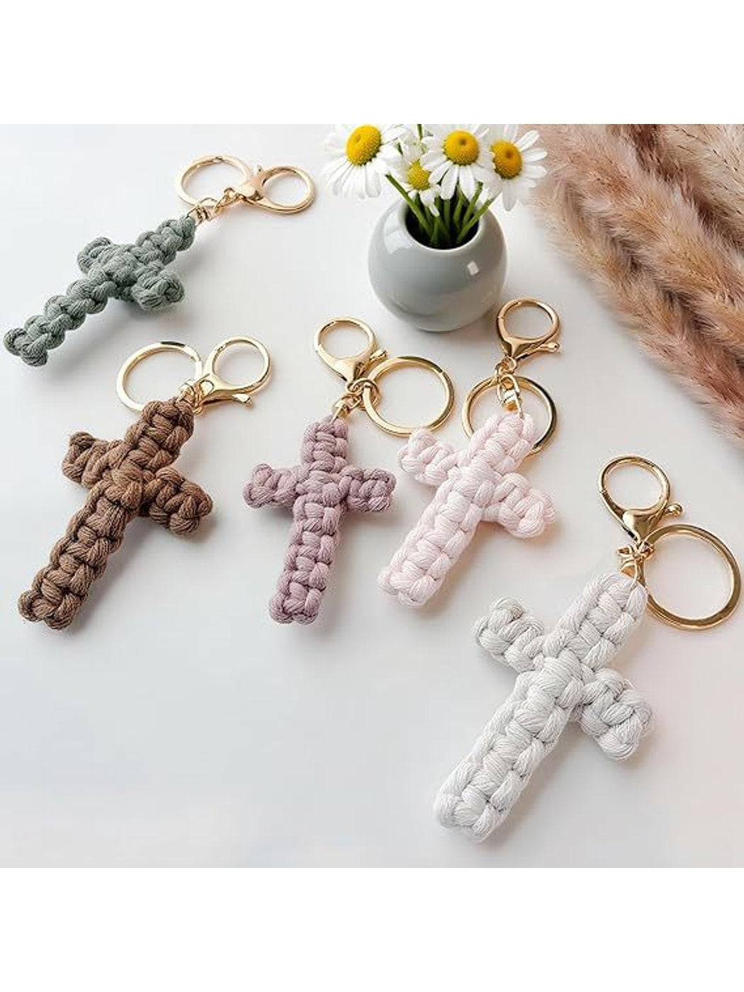 Keypus - Boho Braided Cross Bag Charm Keychain