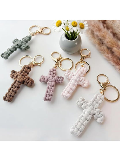Keypus - Boho Braided Cross Bag Charm Keychain