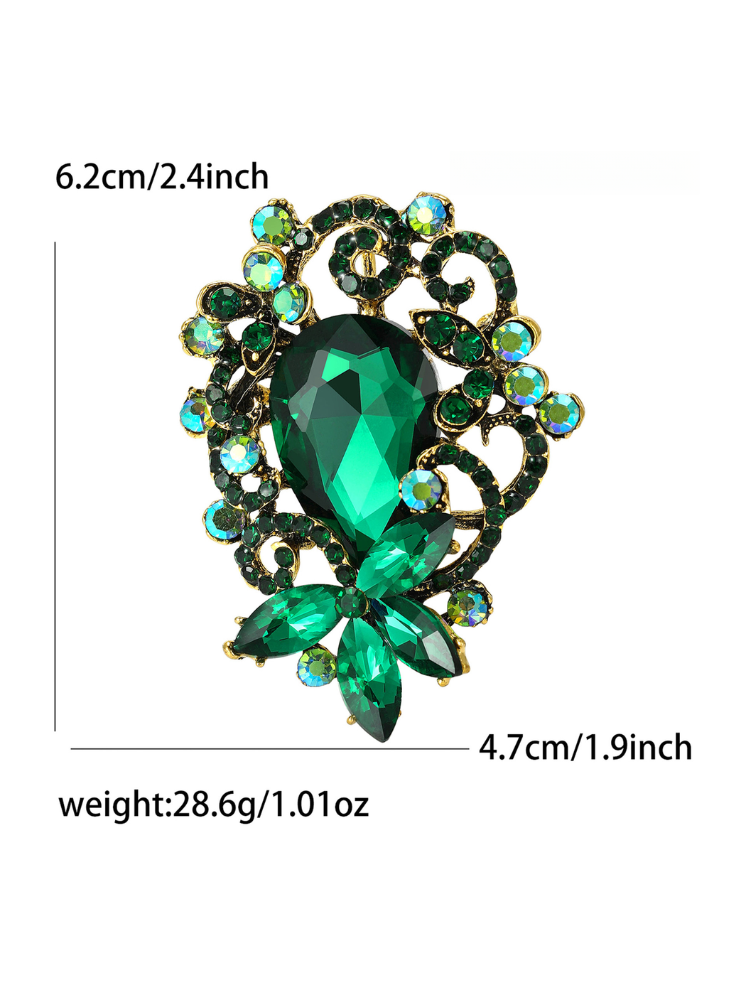 Brovia - Alloy Inlaid Openwork Brooch