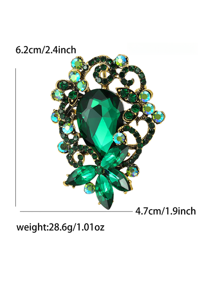Brovia - Alloy Inlaid Openwork Brooch