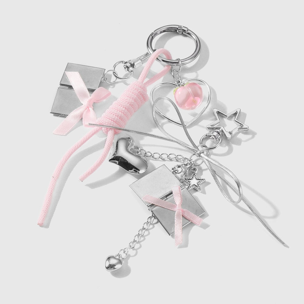 Keypus - Y2K Pink Peach Heart Accent Keychain