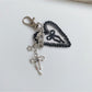 Keypus - Heart Pendant Bow Detail Bag Charm Keychain