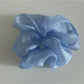 Minimalist sheer tulle scrunchie with soft ruffled texture